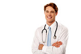 Young cheerful male doctor