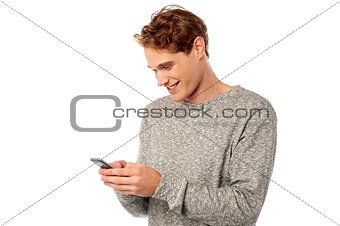 Stylish guy using mobile phone