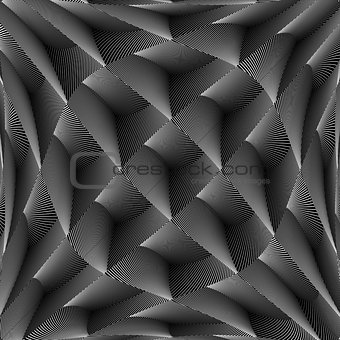 Design monochrome warped grid diamond pattern