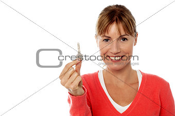 Smiling lady holding a key