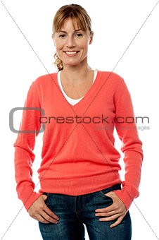 Middle aged lady in stylish trendy wear