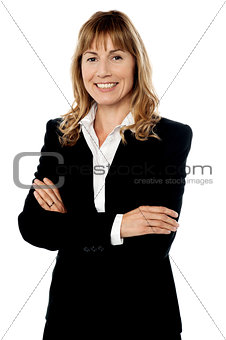 Confident smiling corporate woman