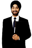 Corporate Indian guy over white
