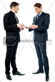 Two businessmen preparing a deal