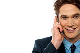 Businessman attending an important call