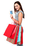 Fashionable female with shopping bags