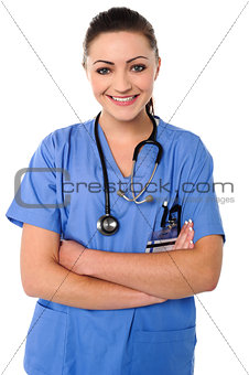 Confident young female doctor