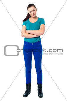 Stylish woman posing with confidence