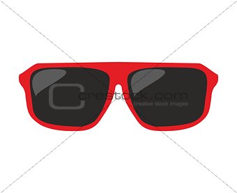 Red sunglasses vector on white