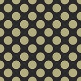 Tile vector pattern with big green polka dots on black background