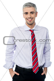 Confident smiling middle age business man
