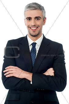 Smiling confident mature businessman