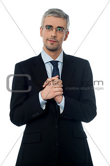 Business man with clasped hands