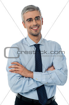 Smiling middle aged businessman