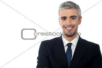 Smiling middle aged businessman