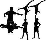 Gymnasts acrobats