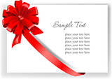 Greeting card with a red ribbon.