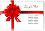 Greeting card with a red ribbon.