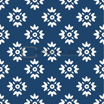 Blue and white delft pattern
