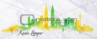 Silhouette watercolor Kuala Lumpur