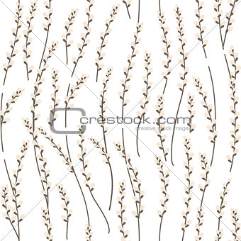 Seamless pattern with willow branches