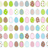Easter wrapping paper with patterned eggs on white background