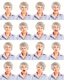 Elderly woman in differents moods