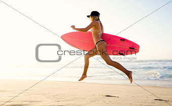 Blonde surfer Girl