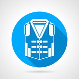 Life jacket round vector icon