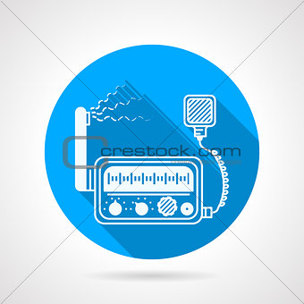 VHF radio station round vector icon