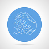 Jellyfish white line vector icon