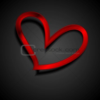 Valentine Day background with red metal hearts