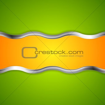 Abstract bright background with metallic waves