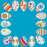 colorful easter eggs frame 