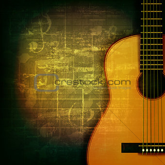 abstract grunge piano background with acoustic guitar