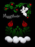 Easter greeting card design in black and white
