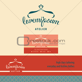 Vector logo, business card and banner for atelier.