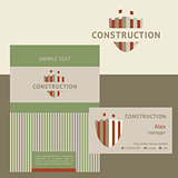 Vector logo, business card and cover for construction companies, real estate agencies. The design concept