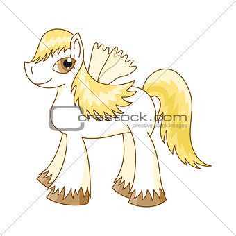 Vector illustration of cute horse, royal pony