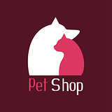 Cat and dog sign for pet shop logo