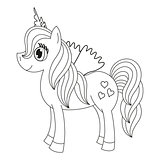 Fairy foal with wings, coloring book page for children