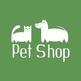 Cat and dog sign for pet shop logo
