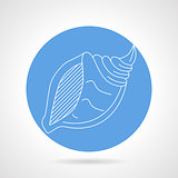 Seashell blue vector icon