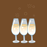 Celebratory glasses of champagne