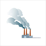 Smoking dirty polluting plant or factory