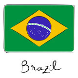 brazil flag doodle