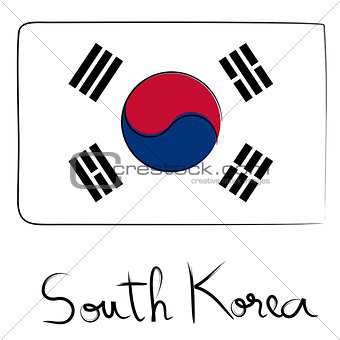 South Korea flag doodle
