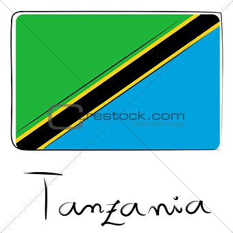 Tanzania flag doodle