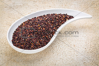 black quinoa grain grown in Bolivia