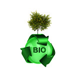 Recycle logo with tree